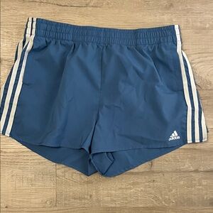 Adidas Navy Blue Shorts with White Stripes